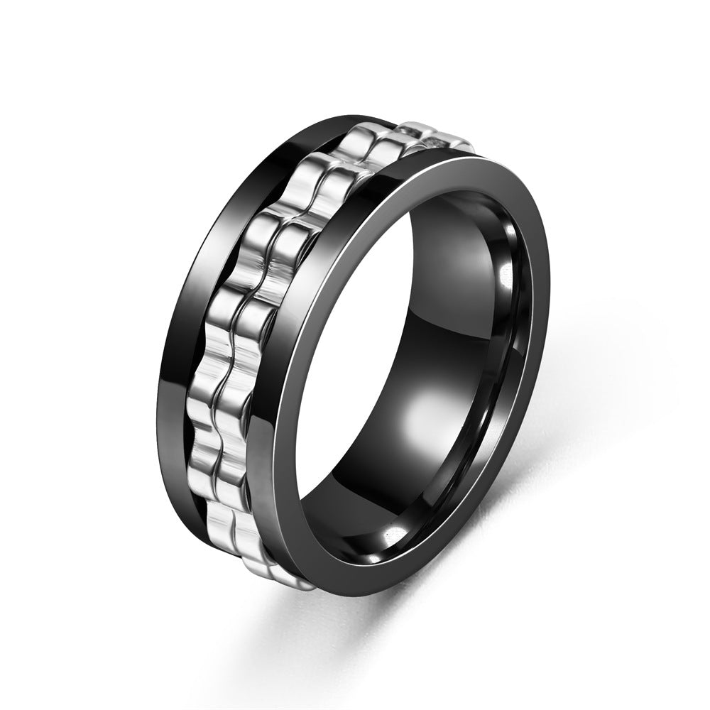 Rotating Flower Spinner Ring – Stainless Steel Anxiety Relief Fidget Ring
