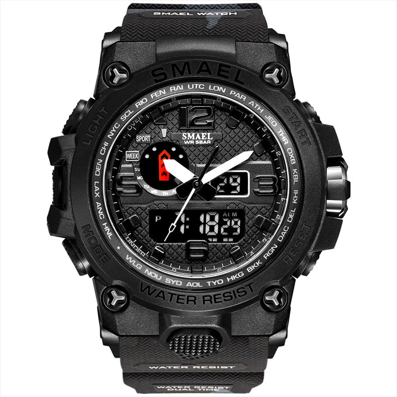 Men's Military Sport Watch – 50M Waterproof LED Digital & Analog Quartz Watch