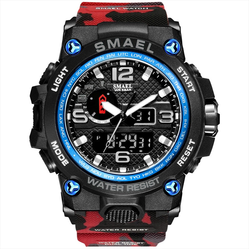 Men's Military Sport Watch – 50M Waterproof LED Digital & Analog Quartz Watch