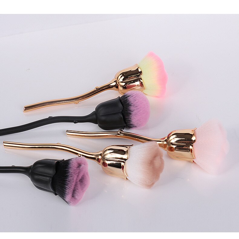 Rose Flower Nail Dust Brush – Soft Gel Polish Cleaning Brush for Nail Art & Manicures