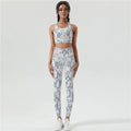 Women's Snake Print 2-Piece Activewear Set – Sports Bra & High-Waist Leggings Workout Outfit