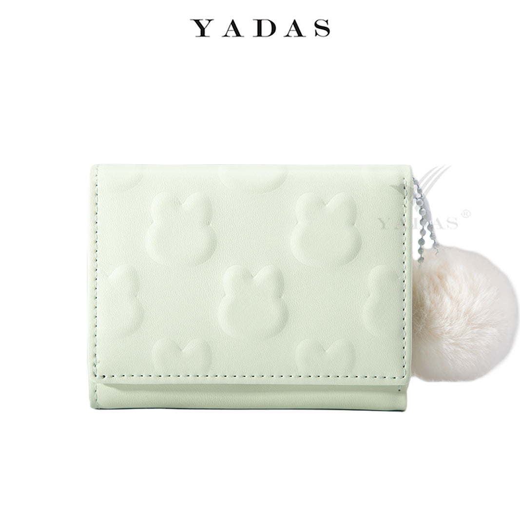 Women's Rabbit Embossed PU Leather Wallet – Compact Zip Coin Purse & Card Holder