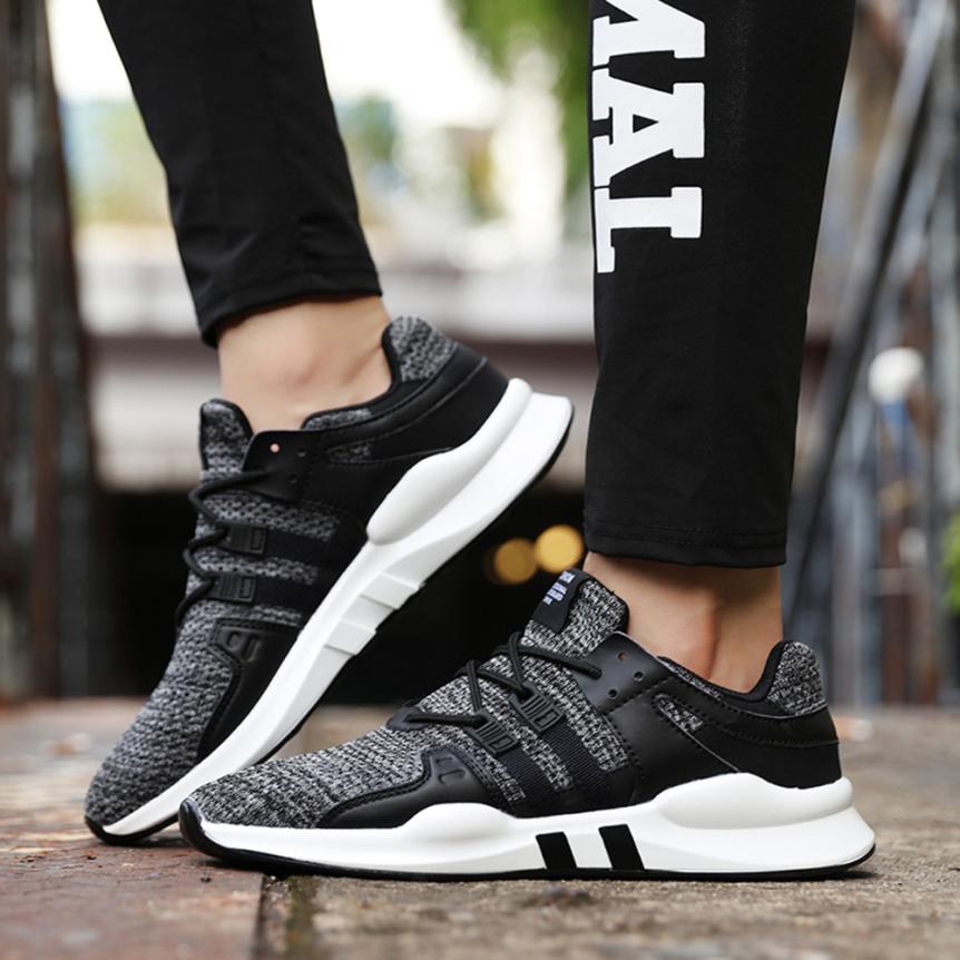 Men's Breathable Running Shoes – Lightweight Lace-Up Athletic Walking Sneakers