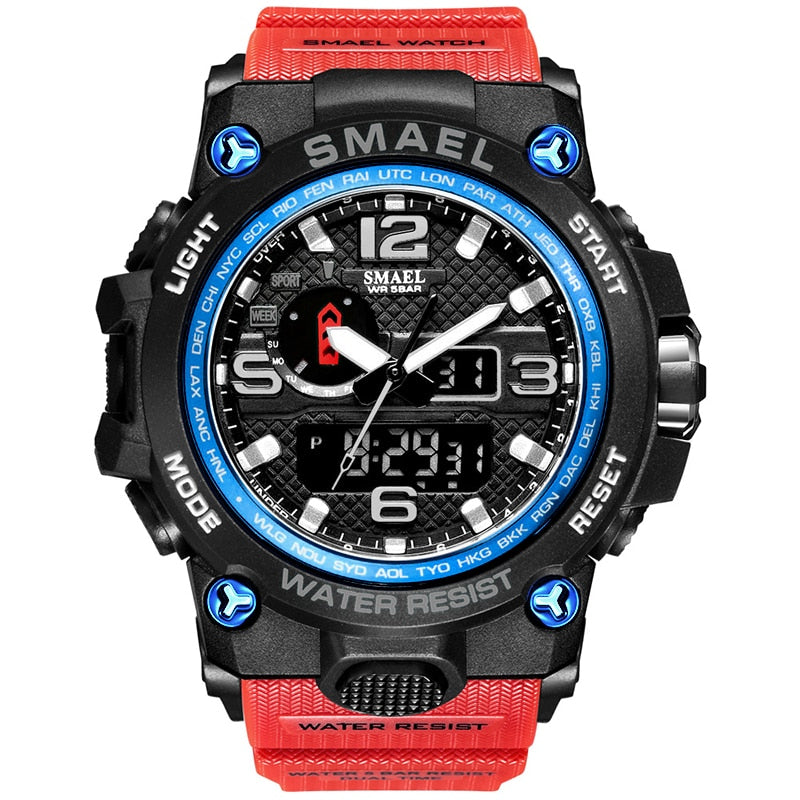 Men's Military Sport Watch – 50M Waterproof LED Digital & Analog Quartz Watch