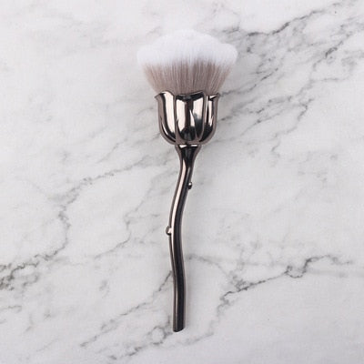 Rose Flower Nail Dust Brush – Soft Gel Polish Cleaning Brush for Nail Art & Manicures