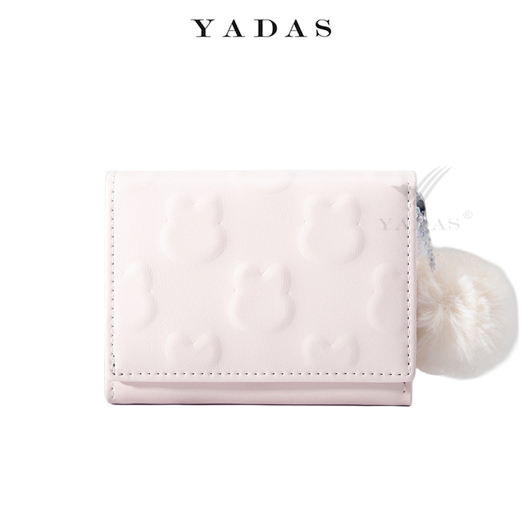 Women's Rabbit Embossed PU Leather Wallet – Compact Zip Coin Purse & Card Holder